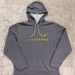 Nike Men's Hoodie Therma Fit Livestrong Pullover Sweatshirt Gray - Size XL